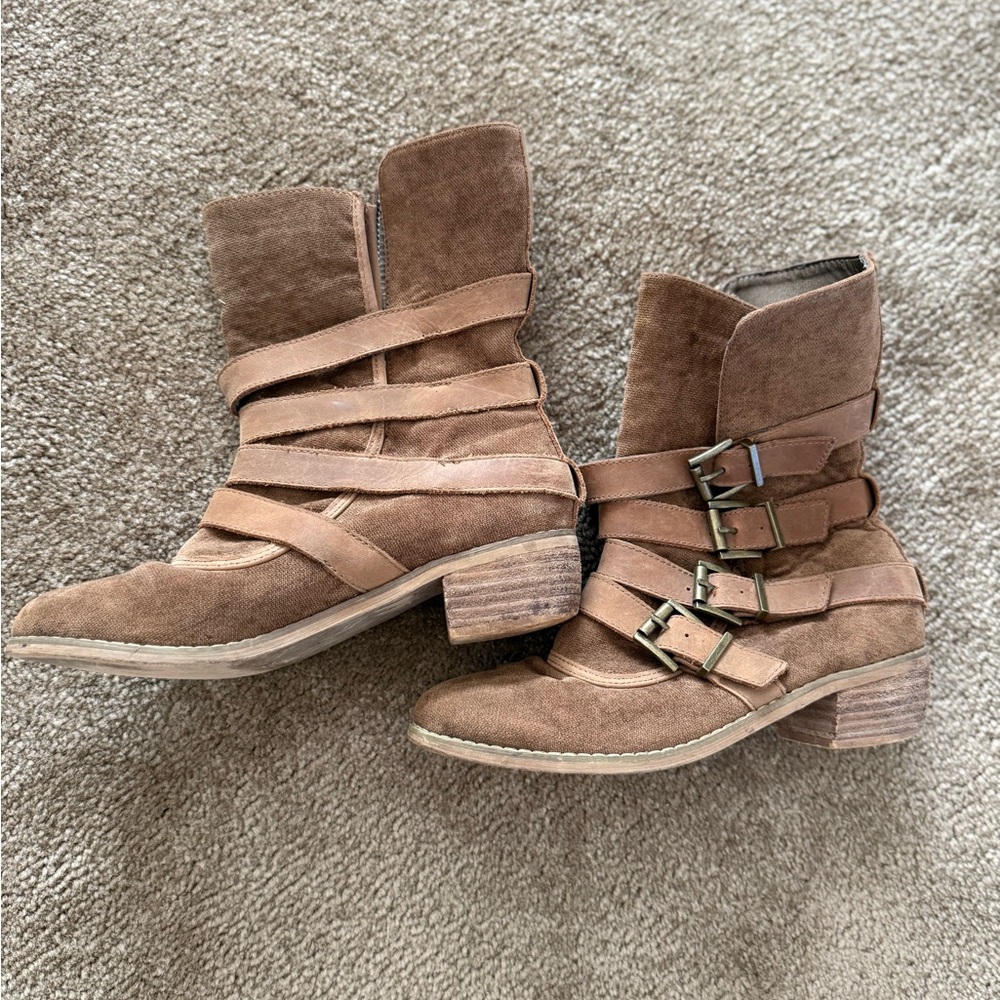 Joyfolie girls - London Boot- youth size 3 - Stylish Tan Ankle Boots